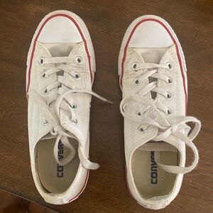 Converse White and Red Canvas Sneakers